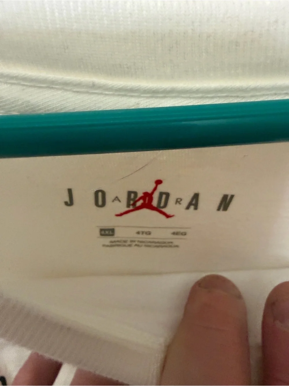 Jordan White Short-Sleeve Tee with Red & Black Sneaker Graphic